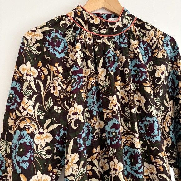 Rhode Fay Midi Dress Maxi Floral Slit High Neck Size M Resortwear Wedding Guest - Picture 4 of 13